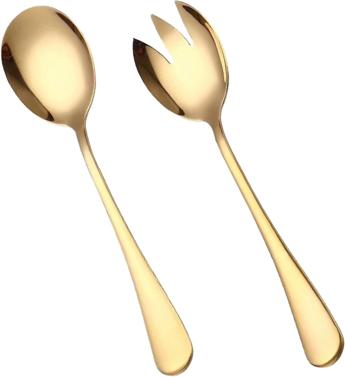 Elegante Saladeset met Grote Lepel en Vork - 2-delige Set van RVS, Vaatwasserbestendig, Perfect voor Feesten en Restaurants