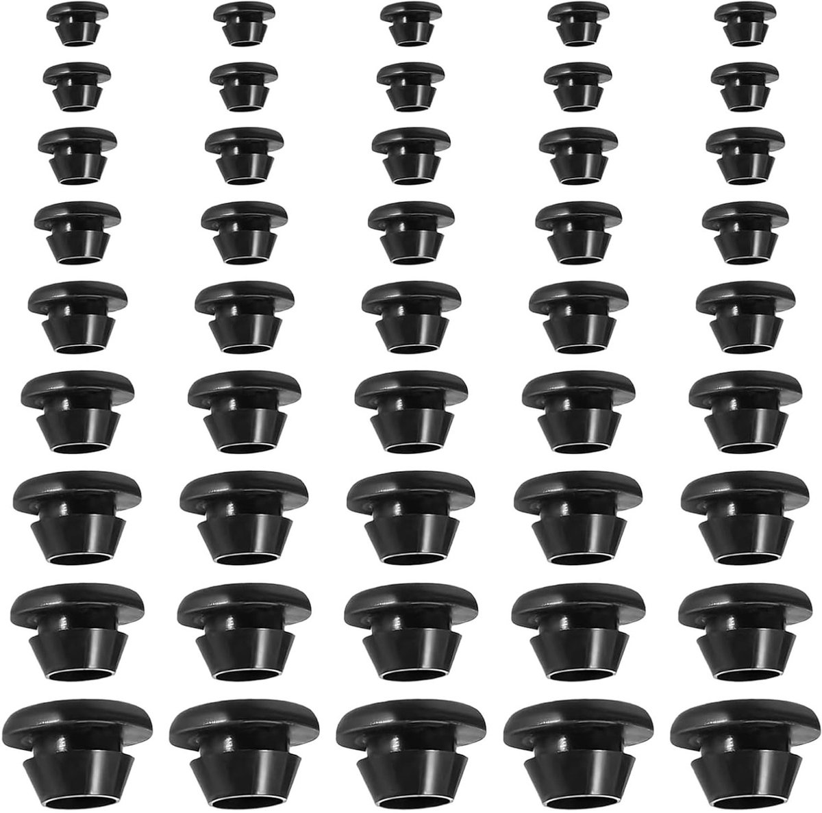 Kabeldoorvoer rubber, 90 stuks in 9 maten (3-14 mm), ideaal voor kabelbescherming en gatenafdichting
