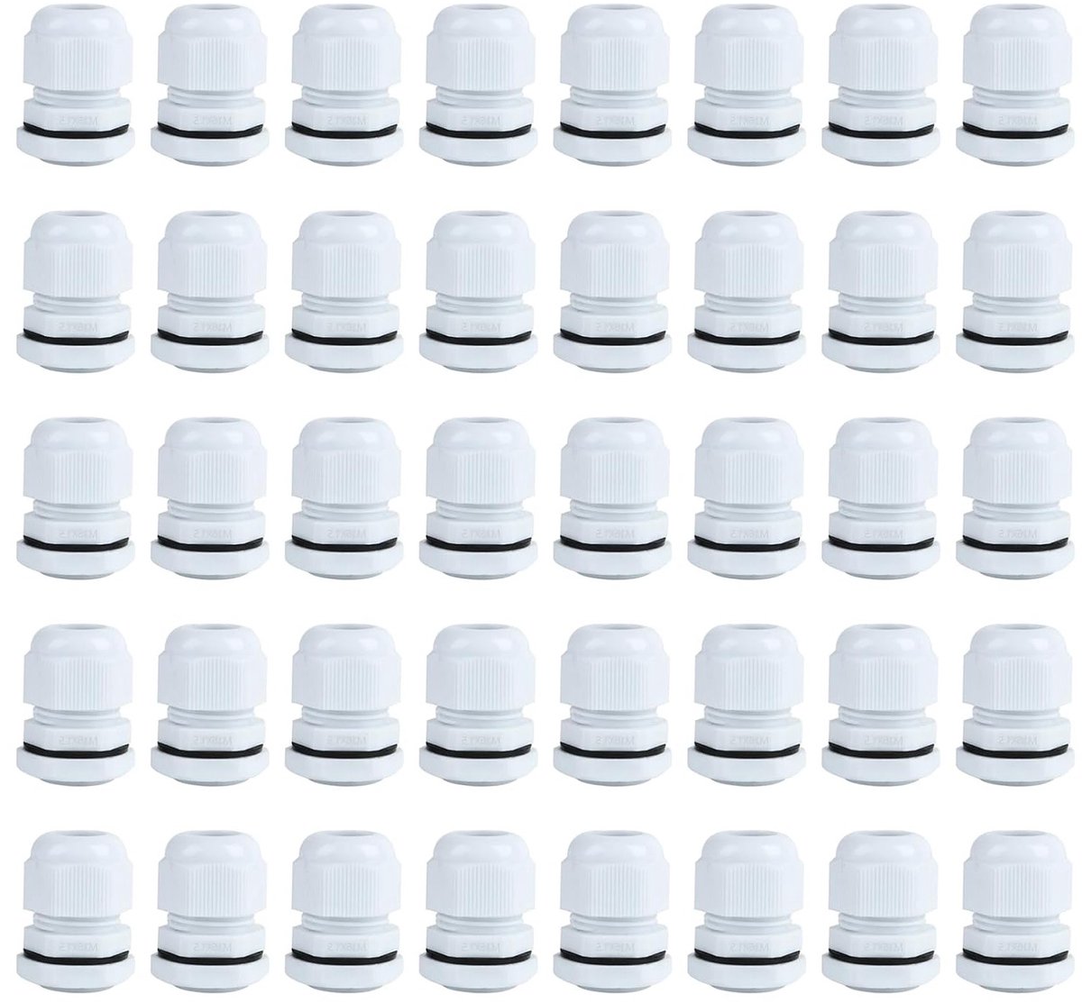 M16 Schroefverbinding voor Kabels, Waterdichte Kabeldoorvoer, IP68 Nylon Aansluitingen voor Tuin, Buiten, Controlekast en Aftakdoos