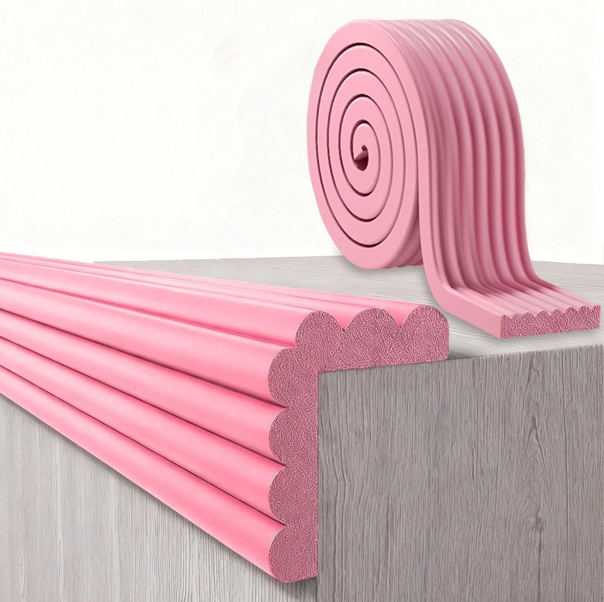Veilige randbescherming voor baby's - Zelfklevende schuimrubberen tafel- en hoekbescherming voor meubels, bed en vensterbank (Zwart, 2M X 8CM)