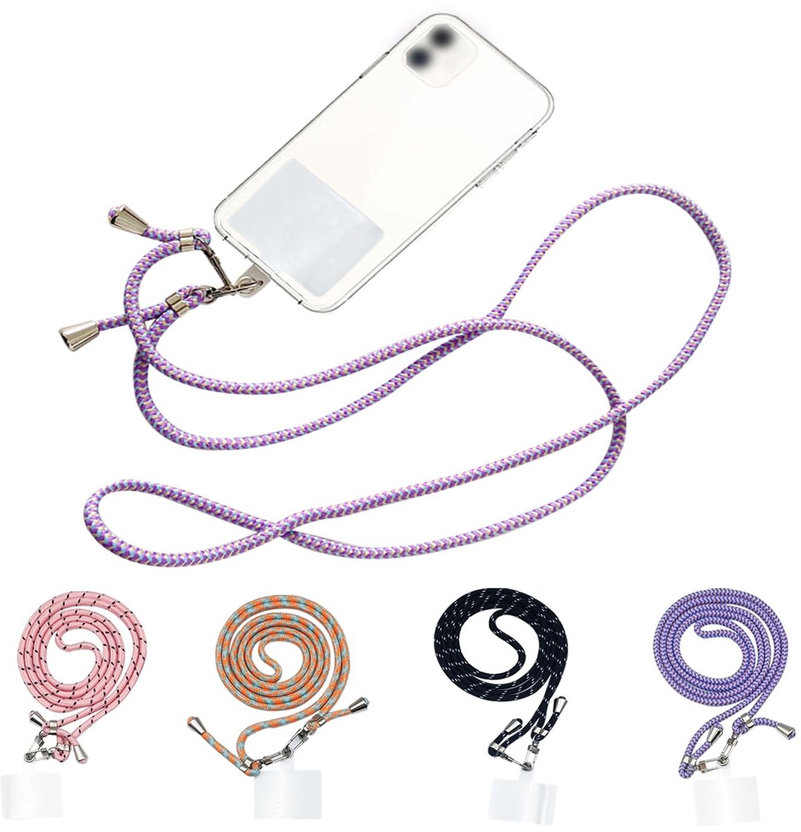 Dailygoods - 4 Stuks Telefoonkoord Nekband