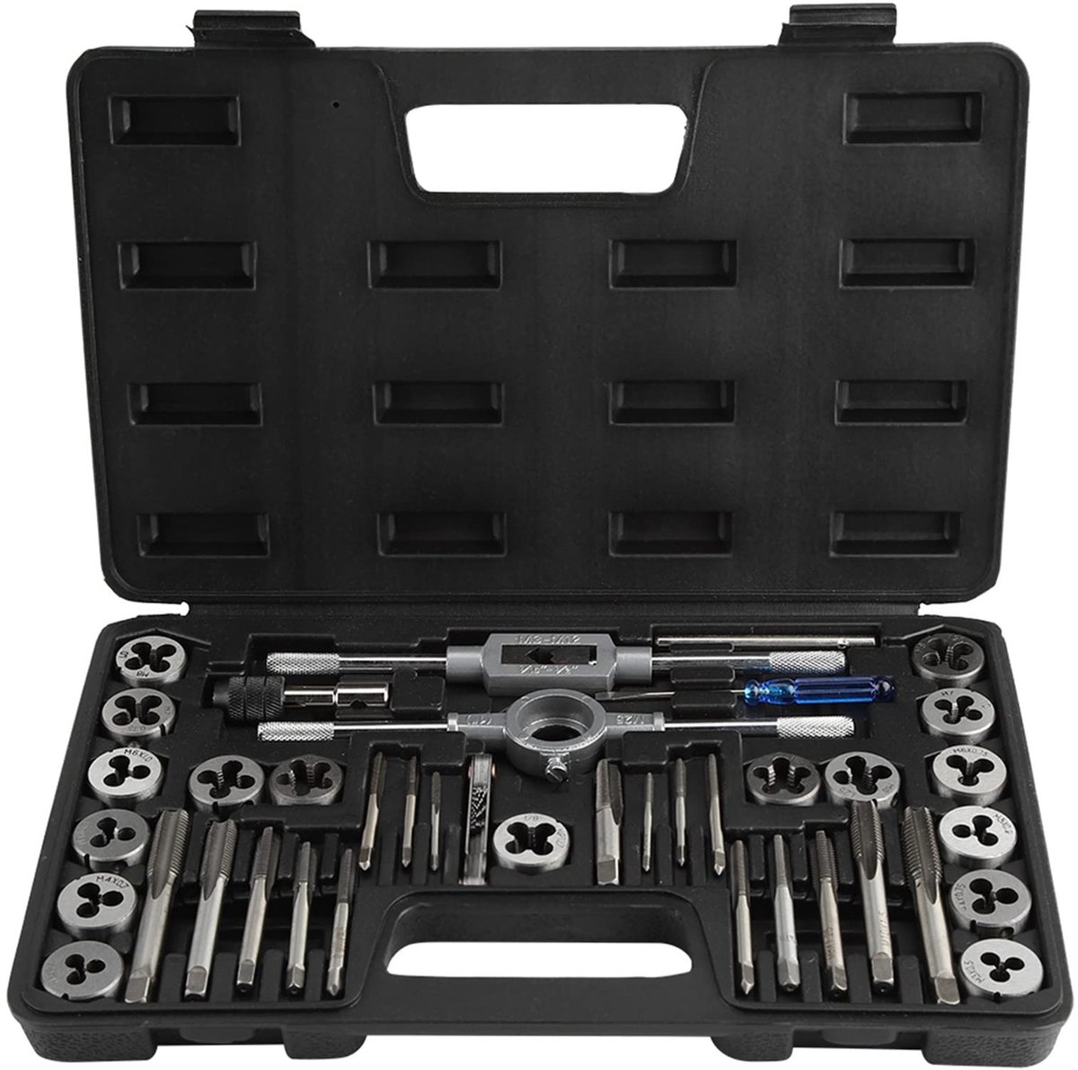 Dailygoods - Dailygoody - Tap en Die Set 40-delig M3-M12 - Complete Rethreading Tool Kit met Opbergdoos