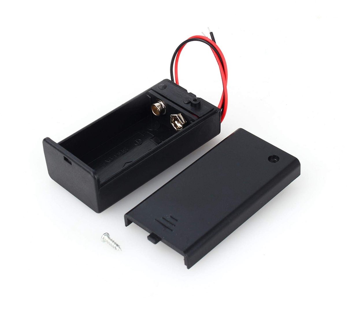 Dailygoods - Cosensi - Dailygoody - 9V Batterijhouder met Deksel - AAN/UIT-schakelaar - Hoogwaardig Kunststof - Externe Voeding - Compact Ontwerp - Ideaal voor DIY-projecten