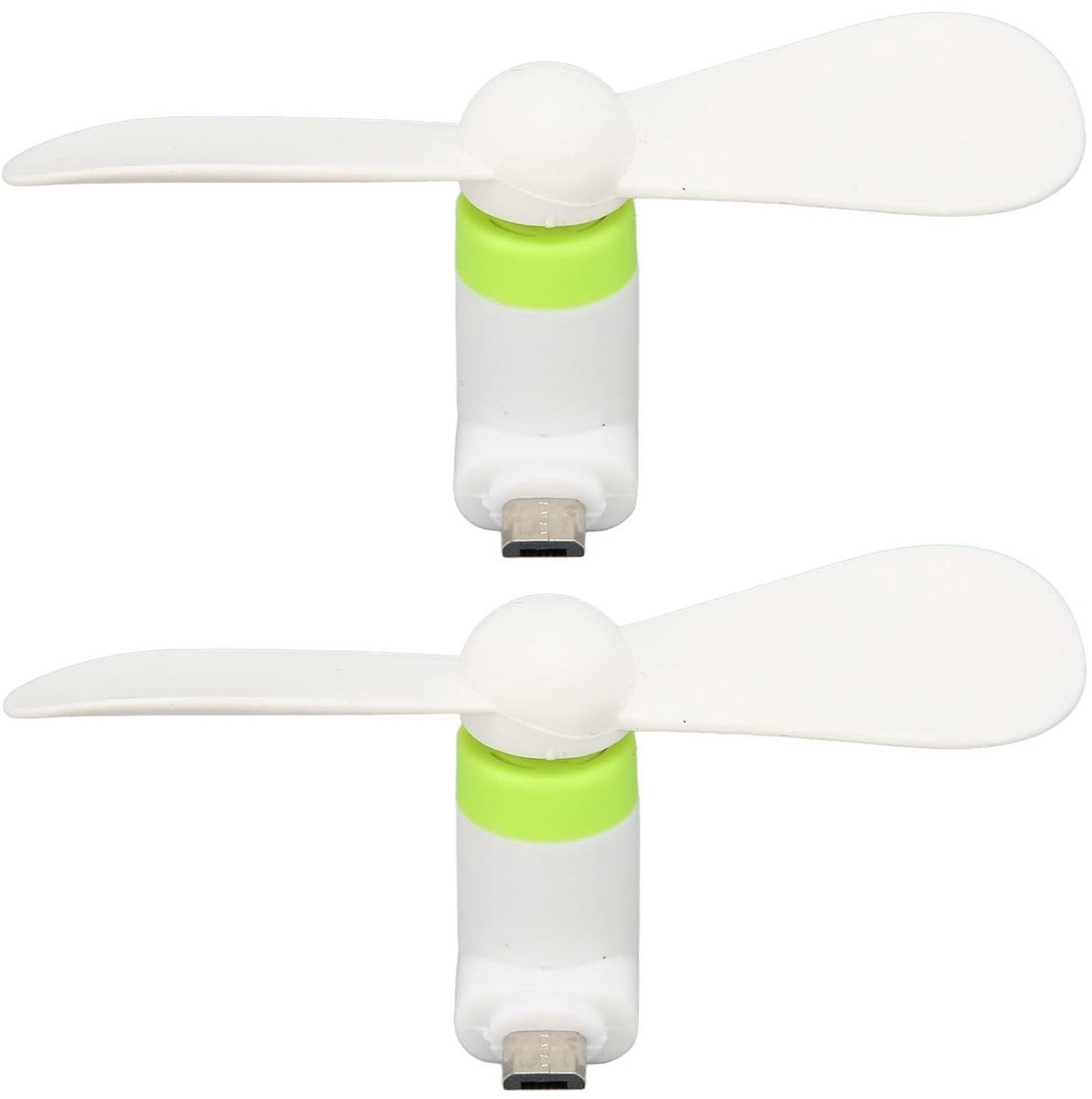 Dailygoods - 2 Stuks Mini Smartphone Ventilator met Micro USB en Type C