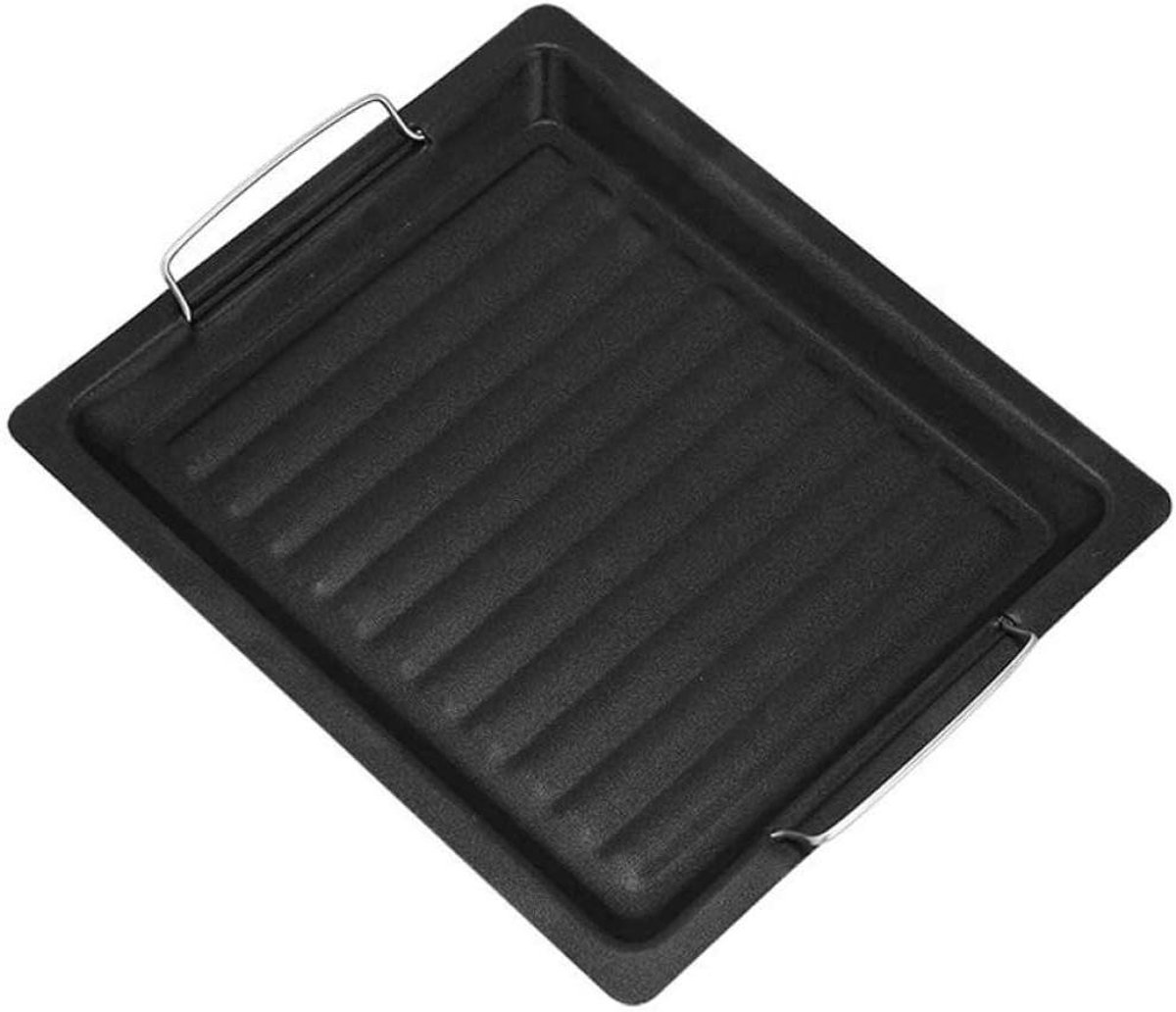 Gietijzeren Bakplaat - BBQ Pan - Buiten Koken - Antiaanbaklaag - 25x30 cm - Zwart