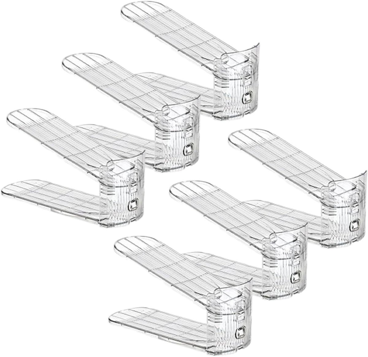 Schoen Organizer - Schoenen Stapelaar - Ruimte Besparen - Dubbele Laag - 6 Stuks - Transparant
