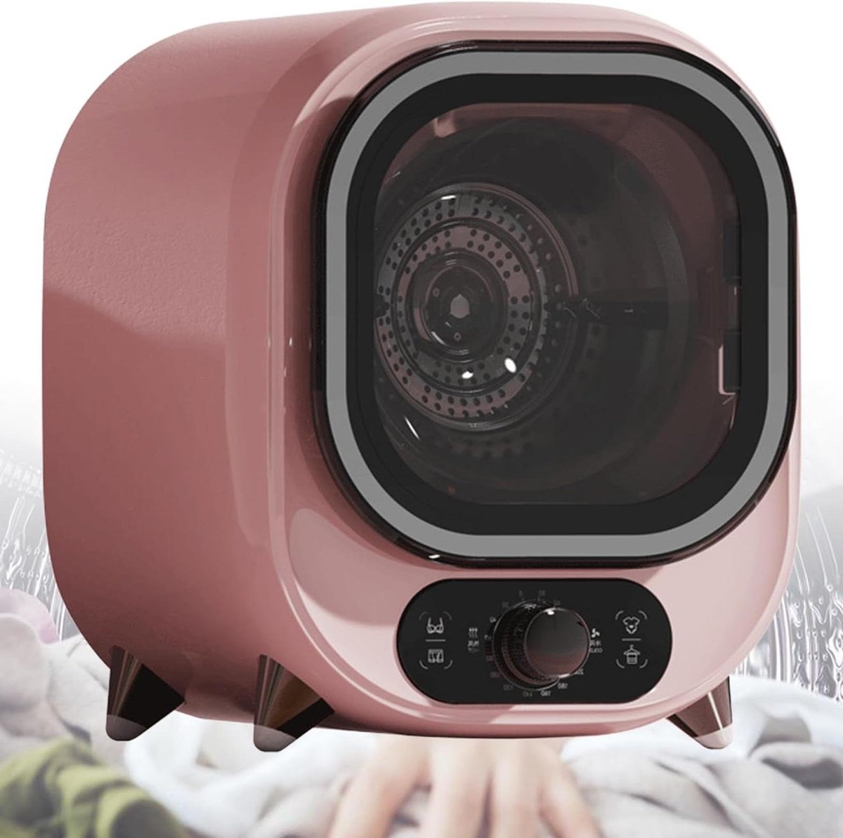 Elektrische Condensdroger Draagbare Mini Droger Kleine Ruimtes Dubbele Temperatuur 0.8 kg Trommel Roze