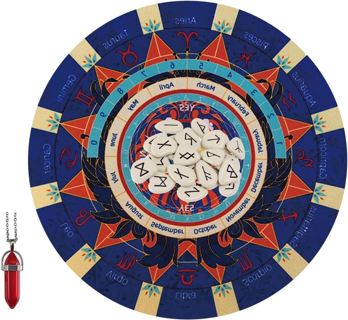 Wandelmat Waarzeggerij - Astrologie Pendel - Spirituele Praktijken - Decoratief Sterrendia