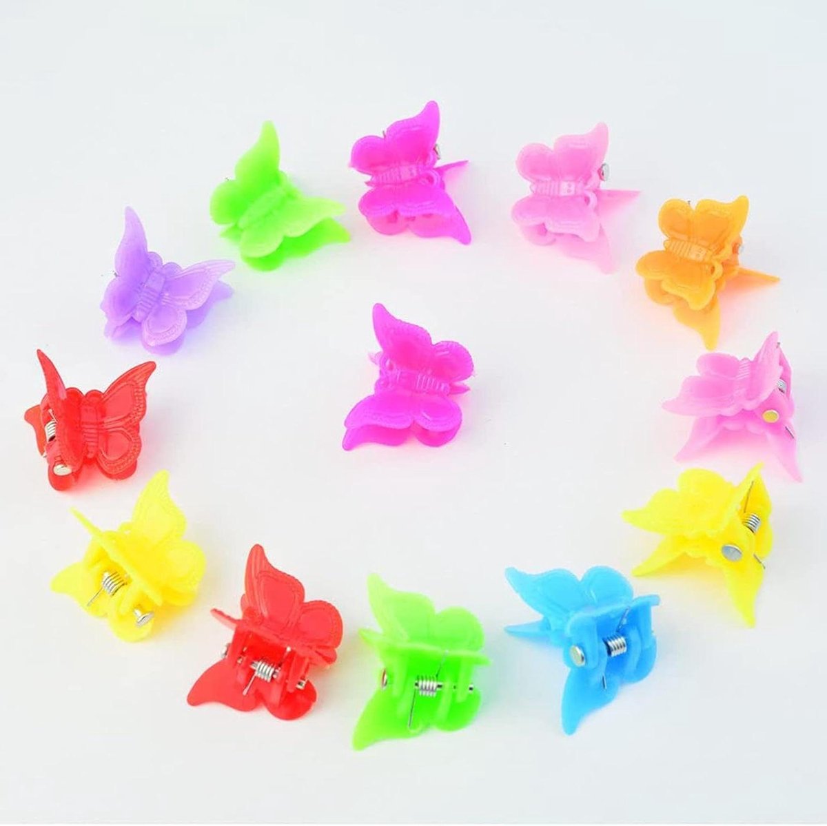 Vlinder Haarclips - Mini Klauwen - Dagelijkse Stijl - Diverse Kleuren - 50 Stuks - Multicolor