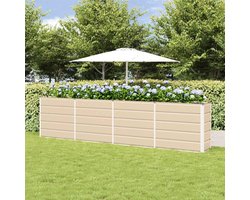 Moderne Bloempot - Industriële Plantenbak - Terras Decoratie - Lichte Stalen Constructie - 320 x 75 cm - Ivoor