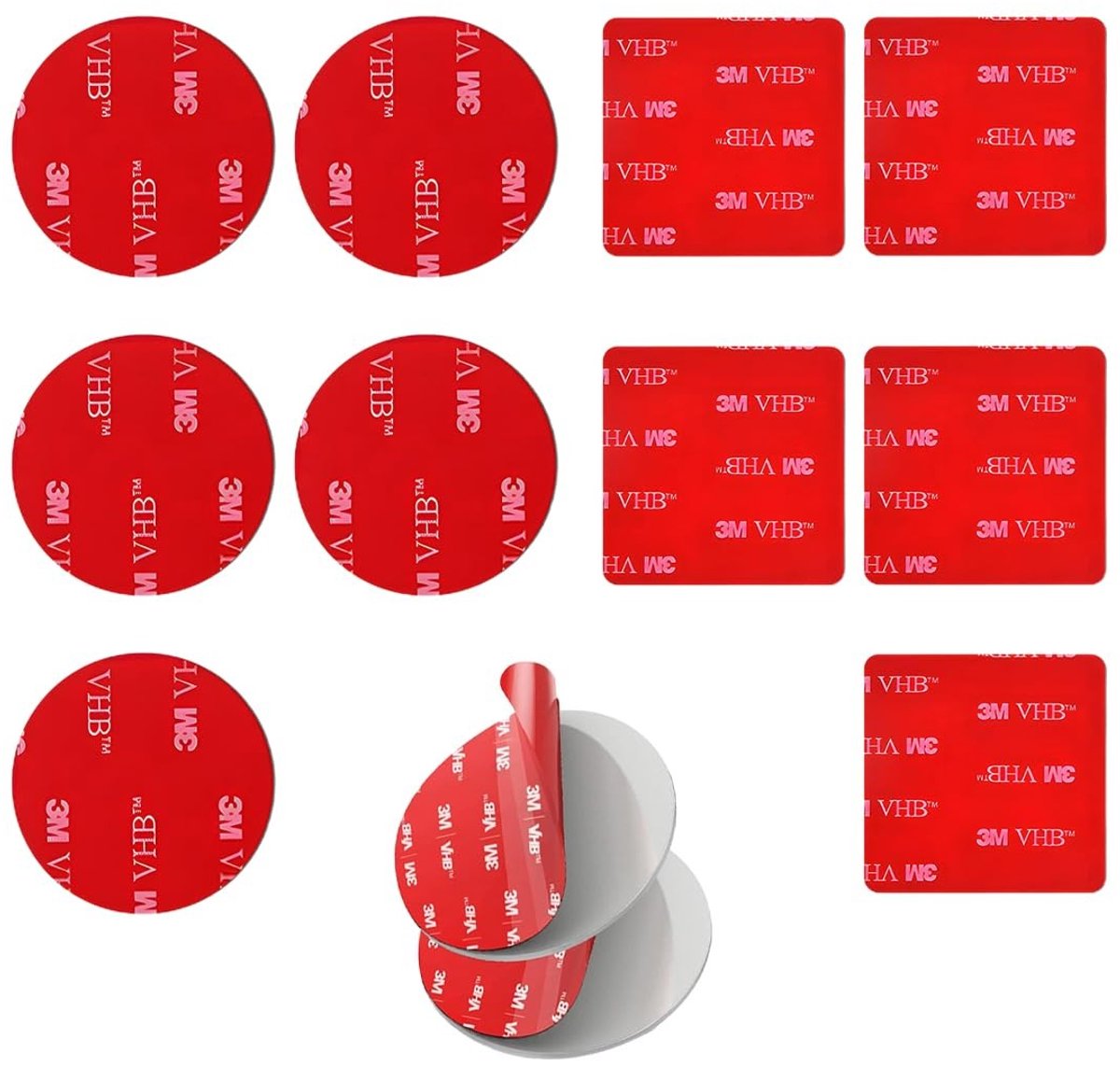 Cosensi - Dailygoods - Dailygoody - 3M dubbelzijdig plakband - montagetape - Waterdicht en hittebestendig - Vierkant en rond - Sterk plakband voor dashcams - Geschikt voor...