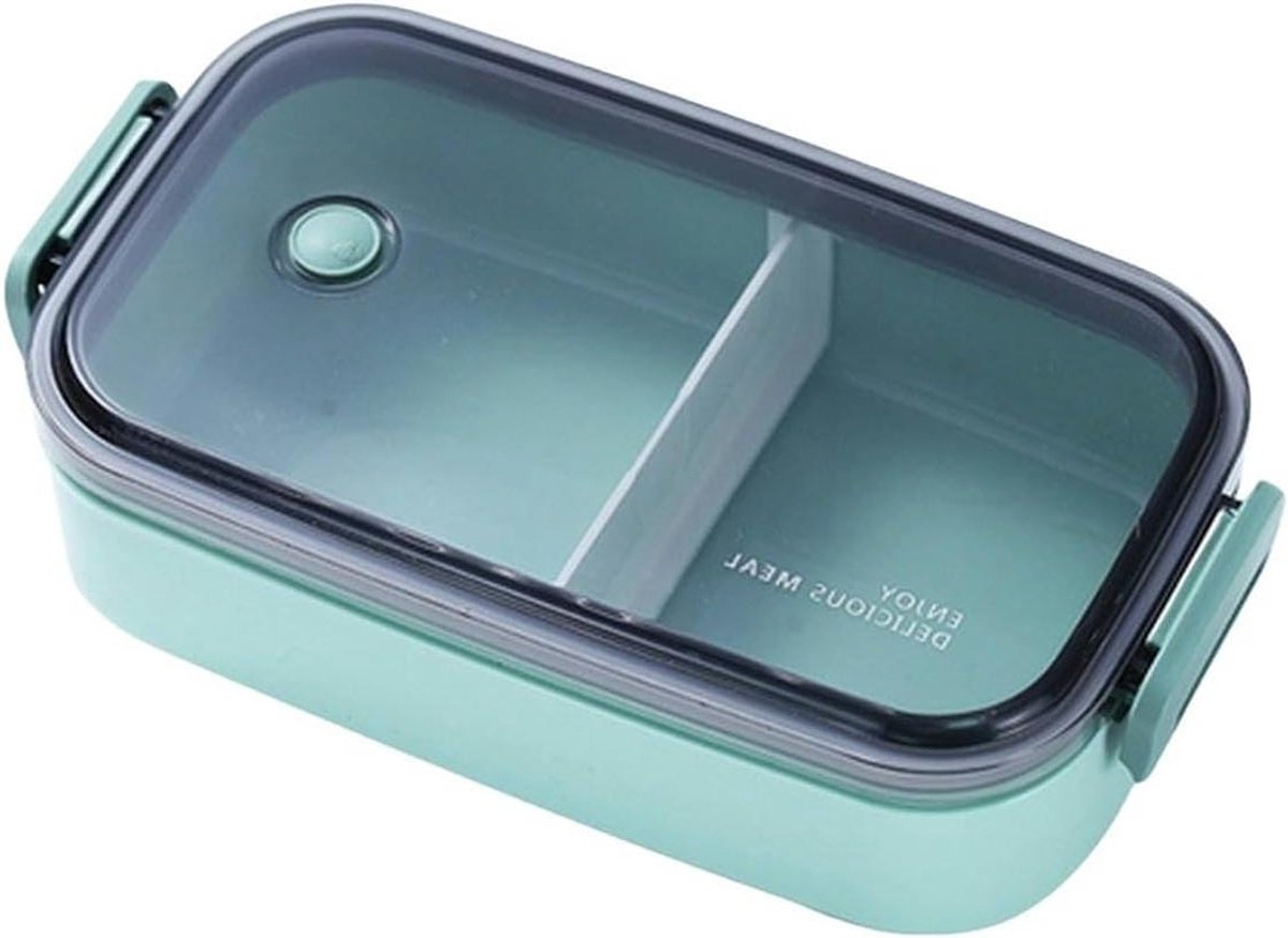 Lunchbox RVS - Bento Box - Maaltijd Meenemen - Lekvrij Ontwerp - 22x12x6cm - Groen