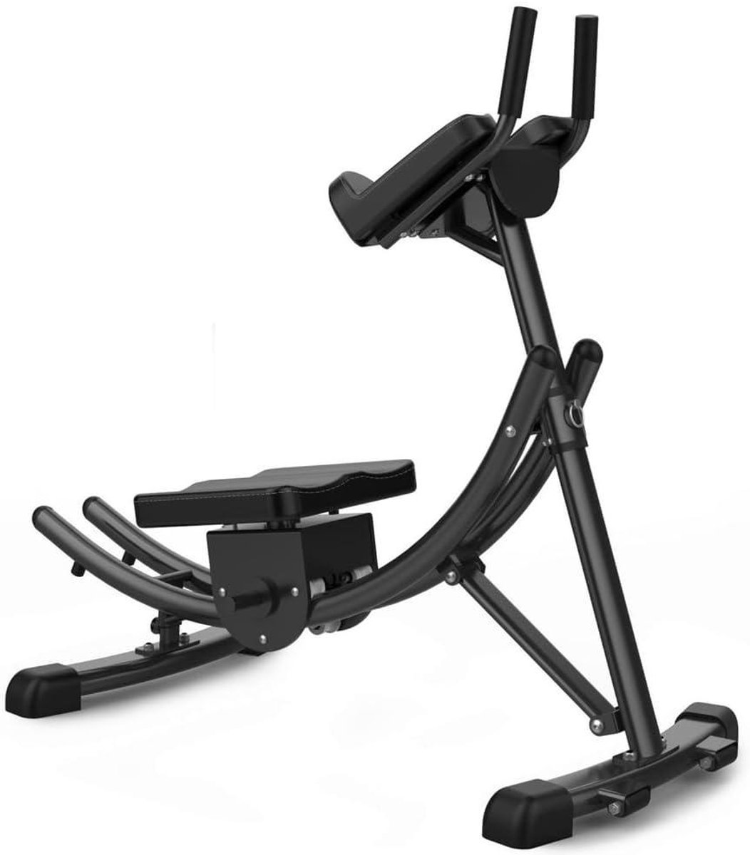 Buikspiertrainer Opvouwbaar - Core Trainer - Thuis Fitness - Verstelbare Hoogtes - 150 kg Max - Zwart