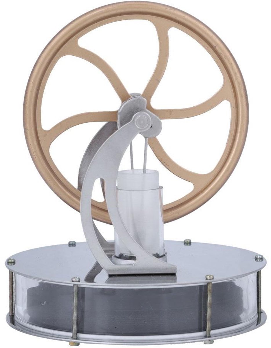 Stirling Motor - Stoommachine Model - Thermodynamica Leren - Externe Verbranding - 17.5 x 12.2 cm - Medium