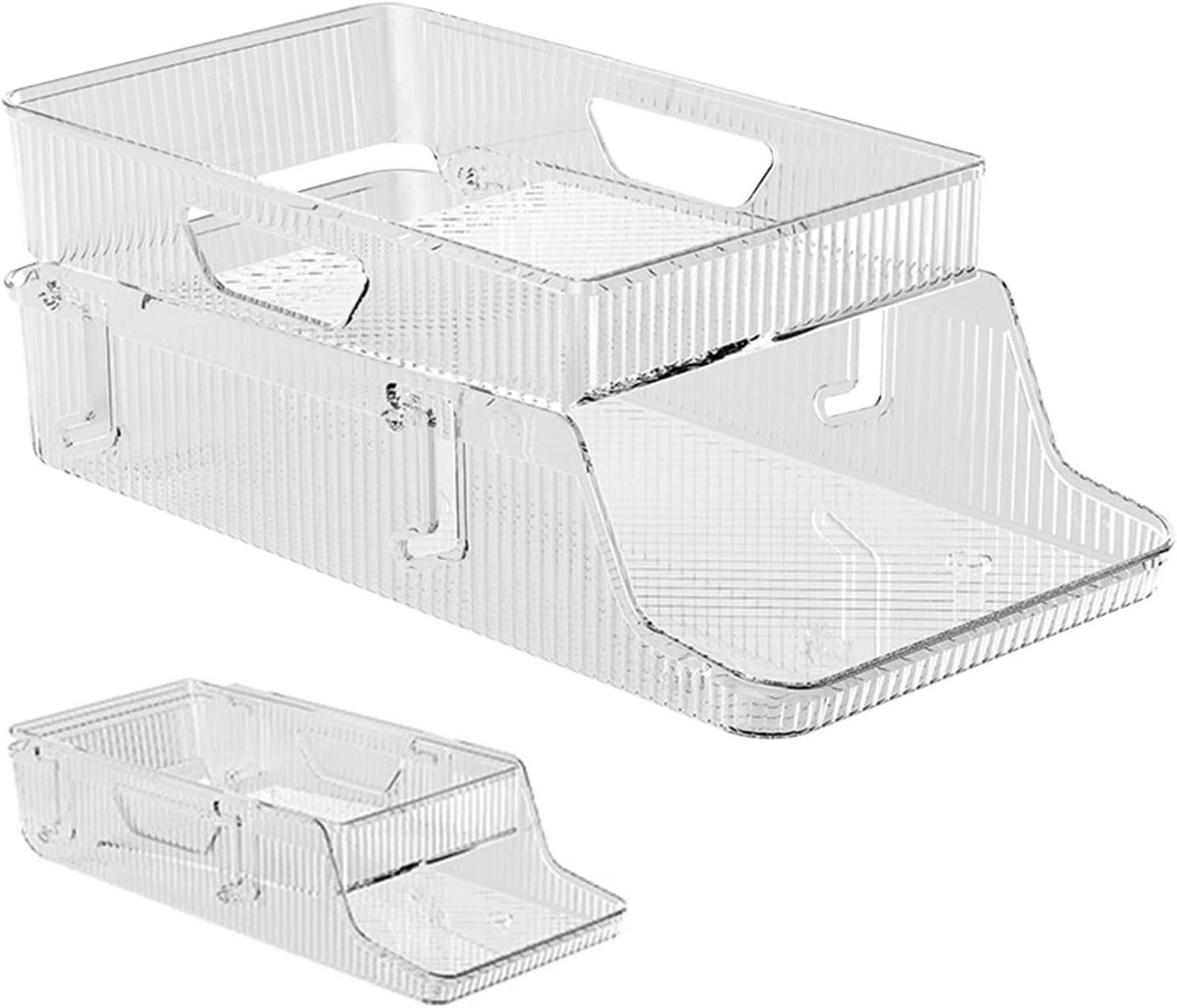 Drank Organizer - Blikjes Opslag - Koelkast Indelen - Automatische Schuif - 38.5 cm Lengte - Transparant