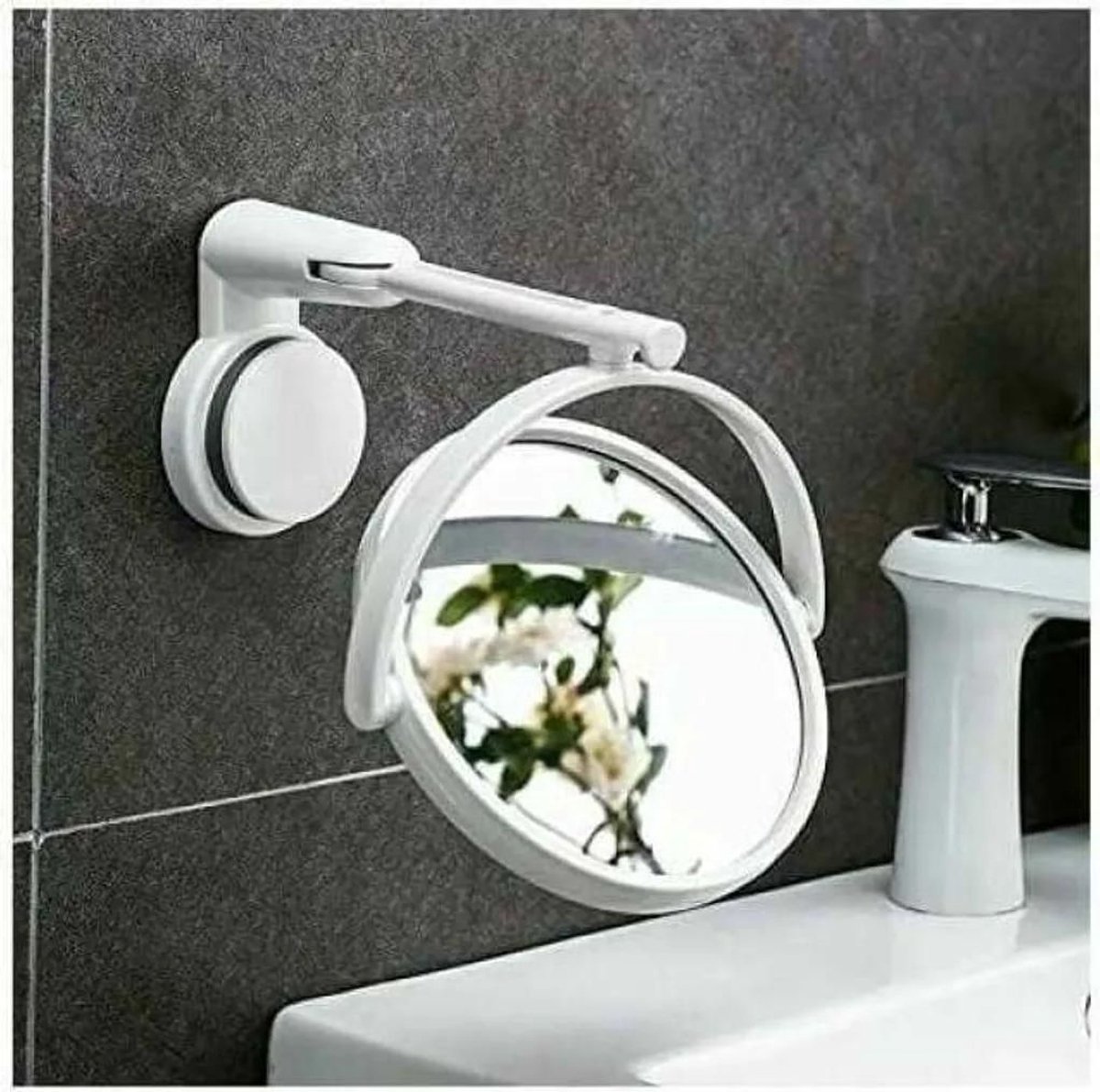 Make-upspiegel, sterke zuignap, scheerspiegel, draaibaar, rond, 3x vergroting