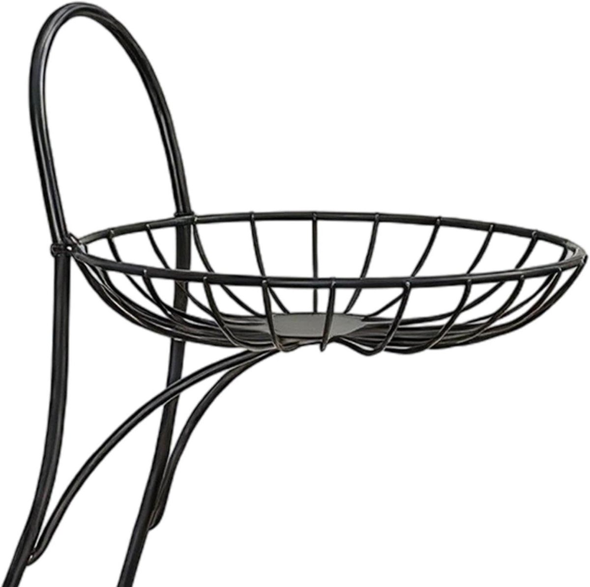 Fruitmand - Snack mand - Keuken organiseren - 2-Laags ontwerp - 42 cm lengte - Zwart