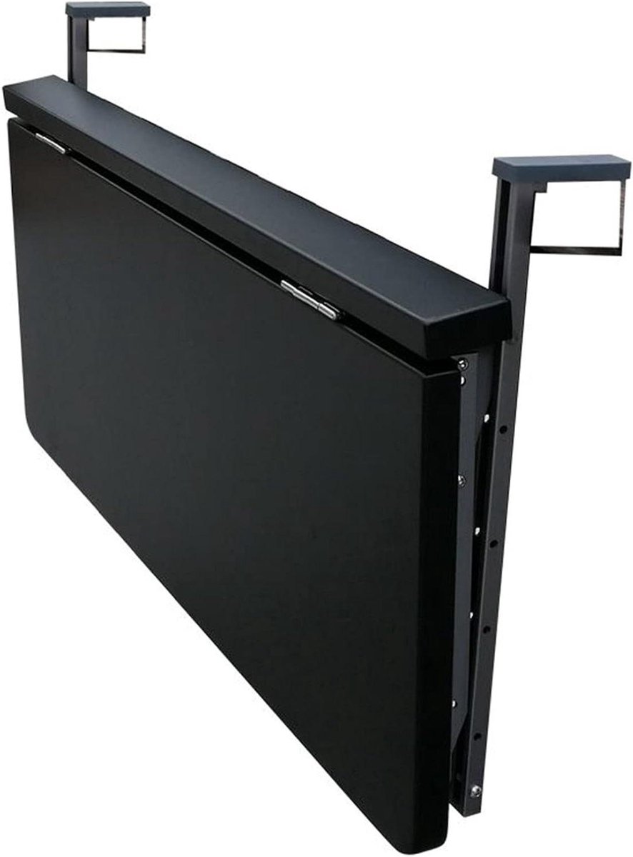 Balkontafel Opvouwbaar - Buitentafel Klaptafel - Terras Genieten - Verstelbaar Hoogteontwerp - 80 x 40 cm - Zwart