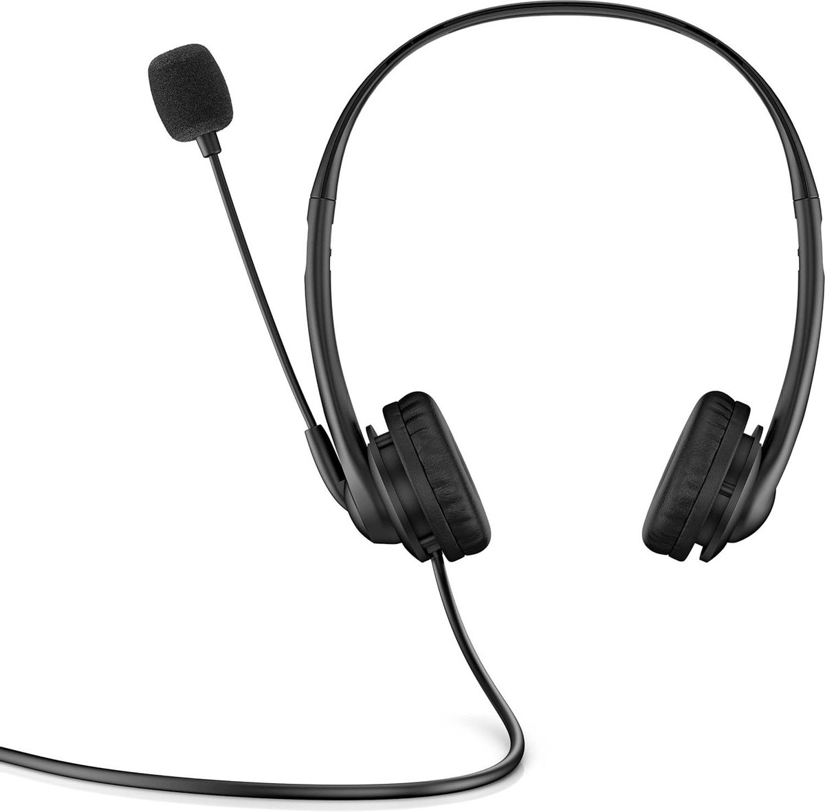 Kantoor Headset - Bedrade Oortjes - Gesprekken Voeren - Boom Microfoon - Supraaural - Zwart