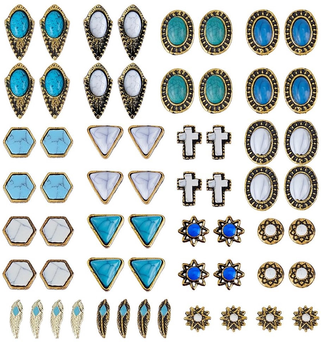 Cosensi - Dailygoods - 60 Stuks Turquoise Nagel Bedels voor Nail Art