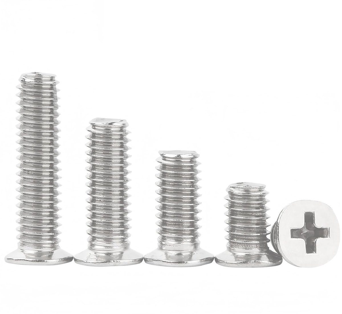 RVS verzonken schroeven 6mm, kruiskop machine schroeven, vol draad bevestigingsschroeven voor machines en meubels, 20 stuks