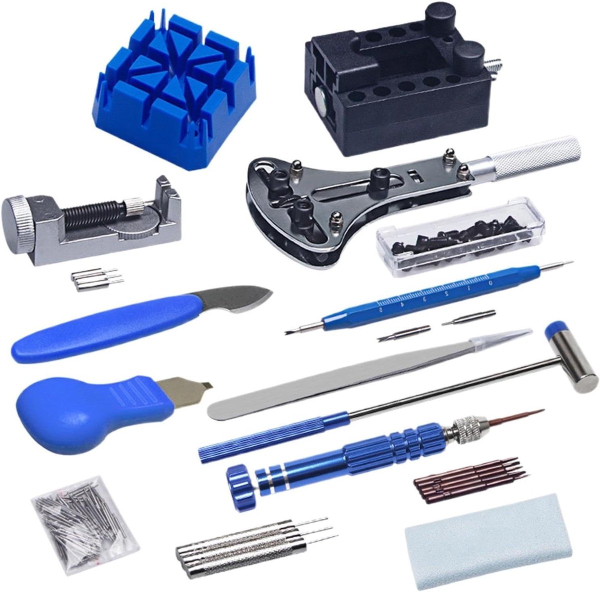 Horloge Reparatieset - Onderhoudsset Uurwerken - Horloge Onderhoud - Uitgebreide Set - 185 Stuks - Grijs