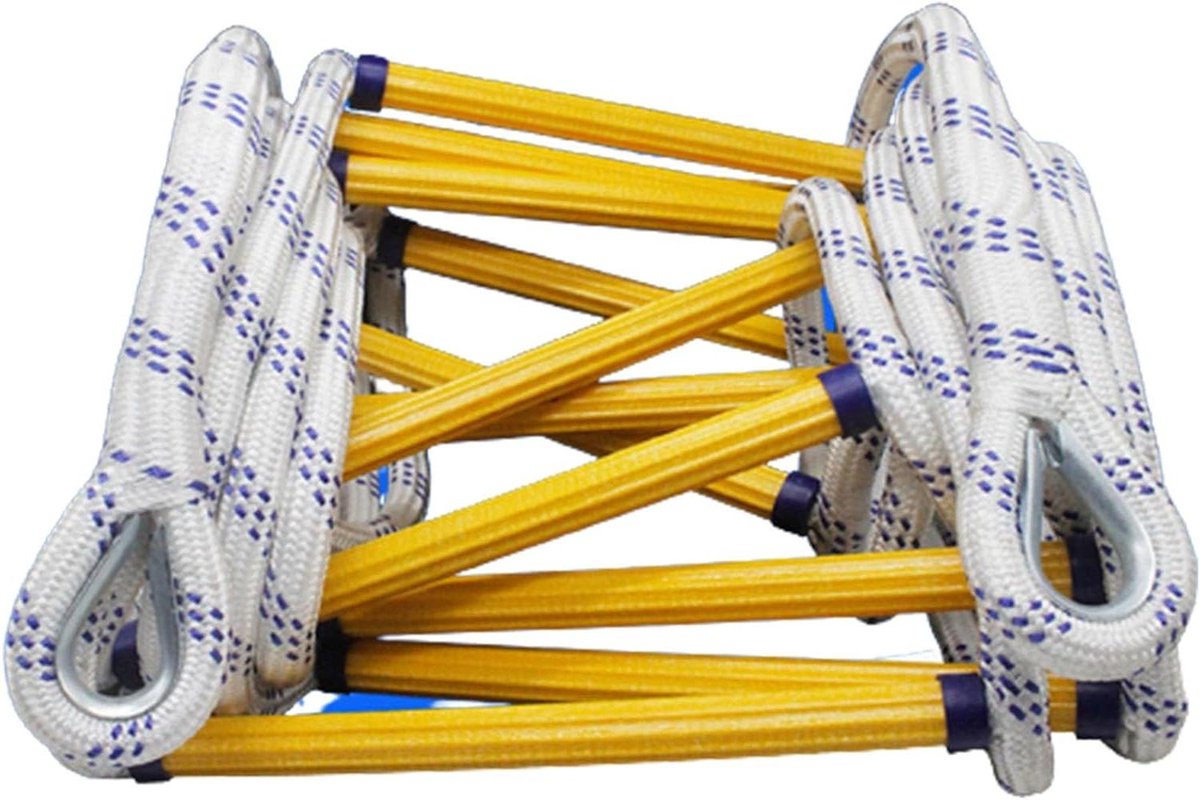 Veiligheid Touwladder - Noodladder Vluchtladder - Buiten Werk - Sterk Draagvermogen - 10 meter - Zwart