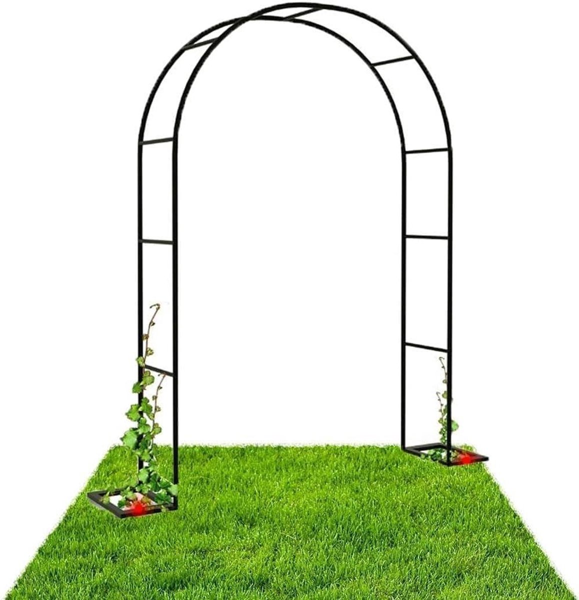 Rozenboog Tuinboog - Klimhulp Poort - Decoratieve Entree - Weerbestendig Metaal - 180 x 220 cm - Wit