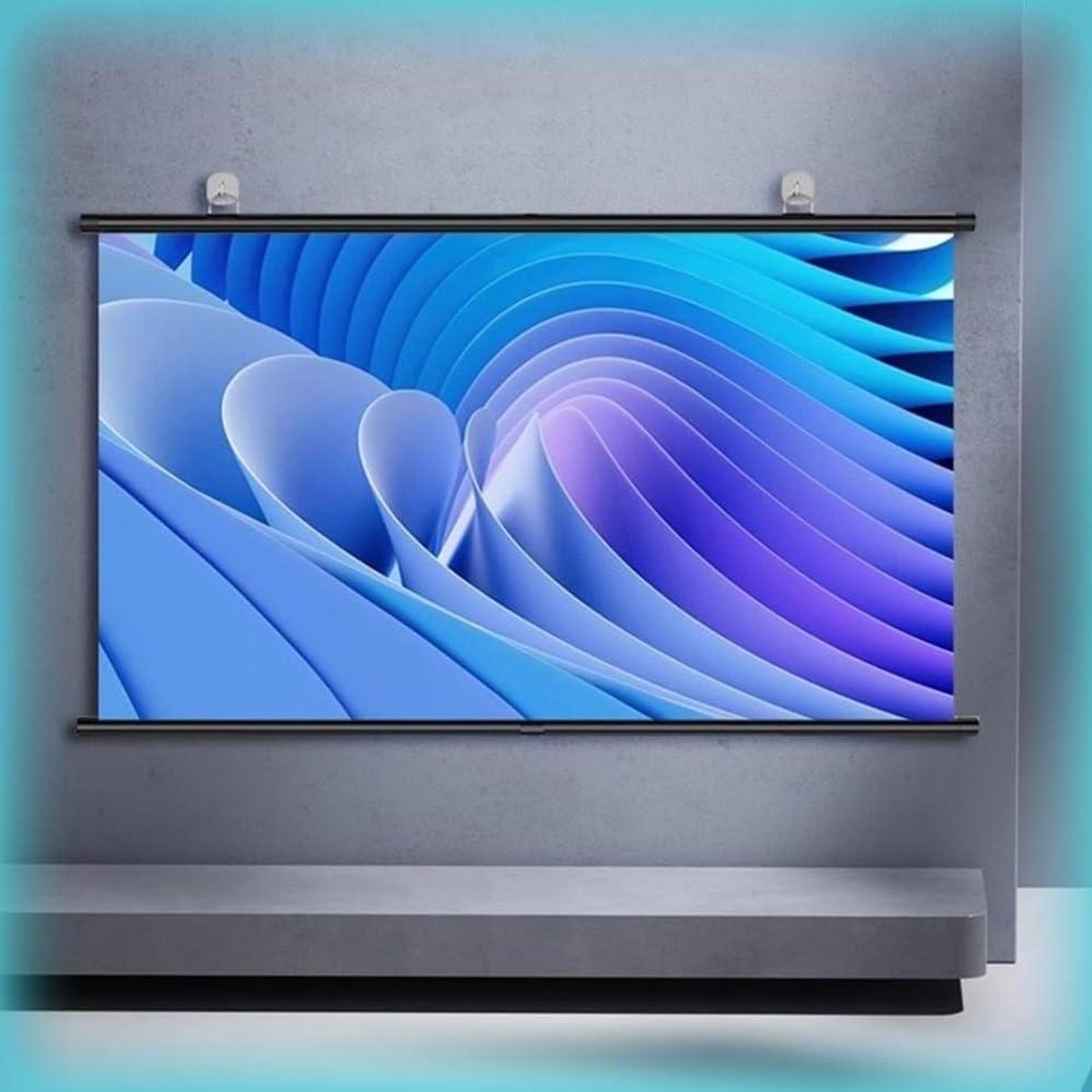 COKYIS 60" 72" Draagbaar Projectiescherm Naar Beneden Trekkend Projectorscherm Handmatig Oprollen 30" 40" 50" HD-filmscherm Voor Thuisbioscoop Buiten Binnen Kantoor(30inch 4:3)