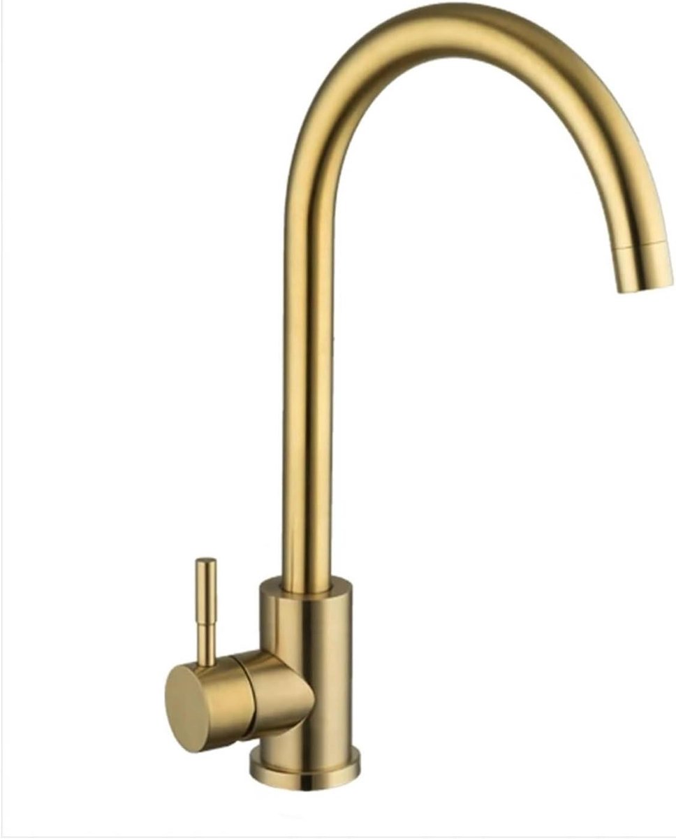 Keukenkraan - Keukenmengkraan - Keukenwerk - Waterbesparend - Enkel gat - Goud