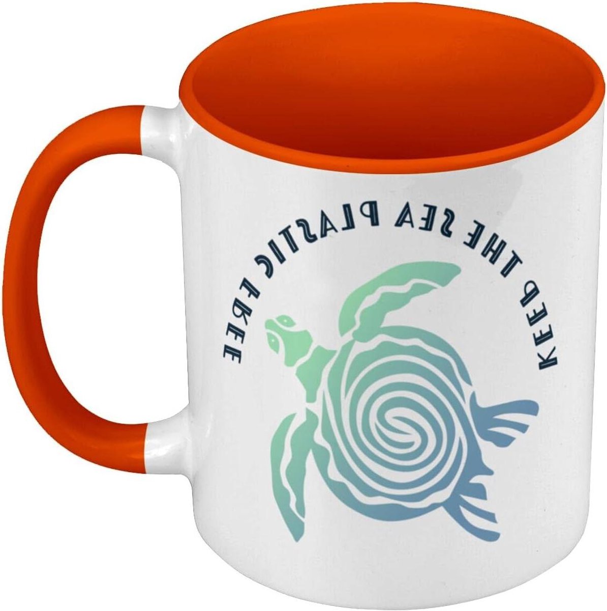 Keramische Mok - Kop met oor - Genieten van dranken - Frans ontwerp - 360 ml - Oranje