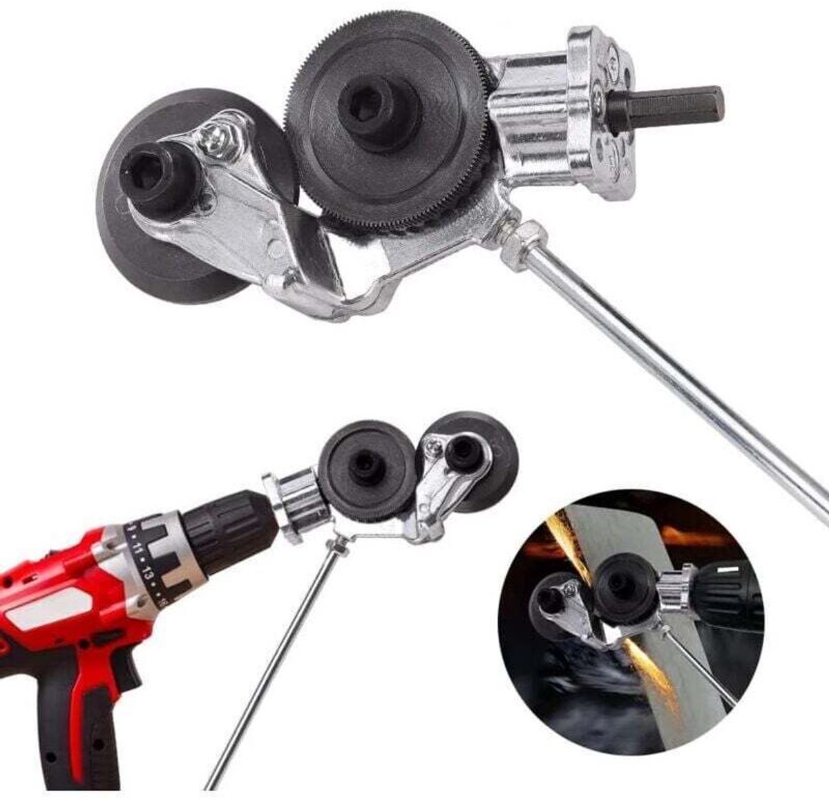 Metaalboor- en snijtang, plaatmetaalsnijder met gebruiksvriendelijke adapter.