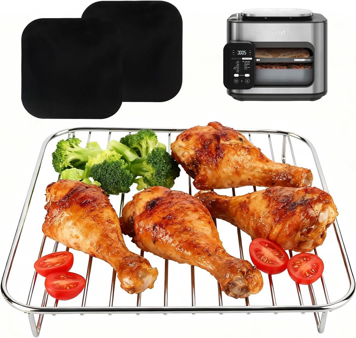 Airfryer Accessoires - Bakpapier - Siliconen Bakje - Mand - Spatels - Oven Rek - modern