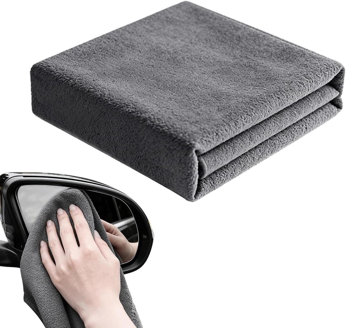 Autowasdoeken - Microvezeldoeken - Voertuigonderhoud - Zeer absorberend - 40x80 cm - Grijs