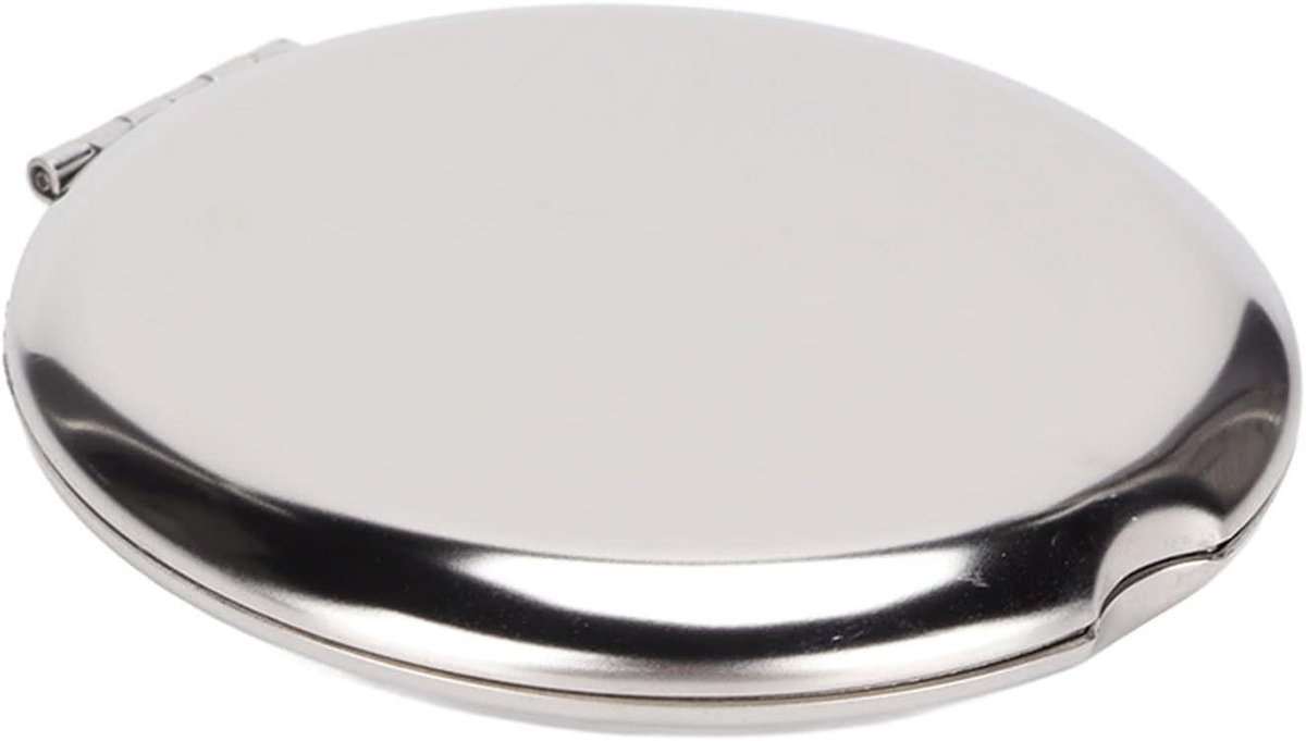 Zakspiegel - Compacte spiegel - Make-up controleren - Dubbelzijdig - 10 cm - Zilver
