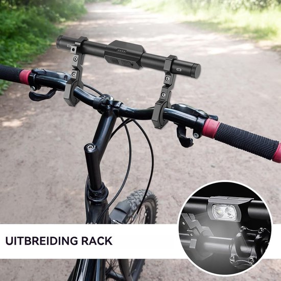 Stuurverlenger - Fiets Accessoire - Veilig Fietsen - Geïntegreerd LED Licht - 23.2 cm - Zwart — afbeelding 3