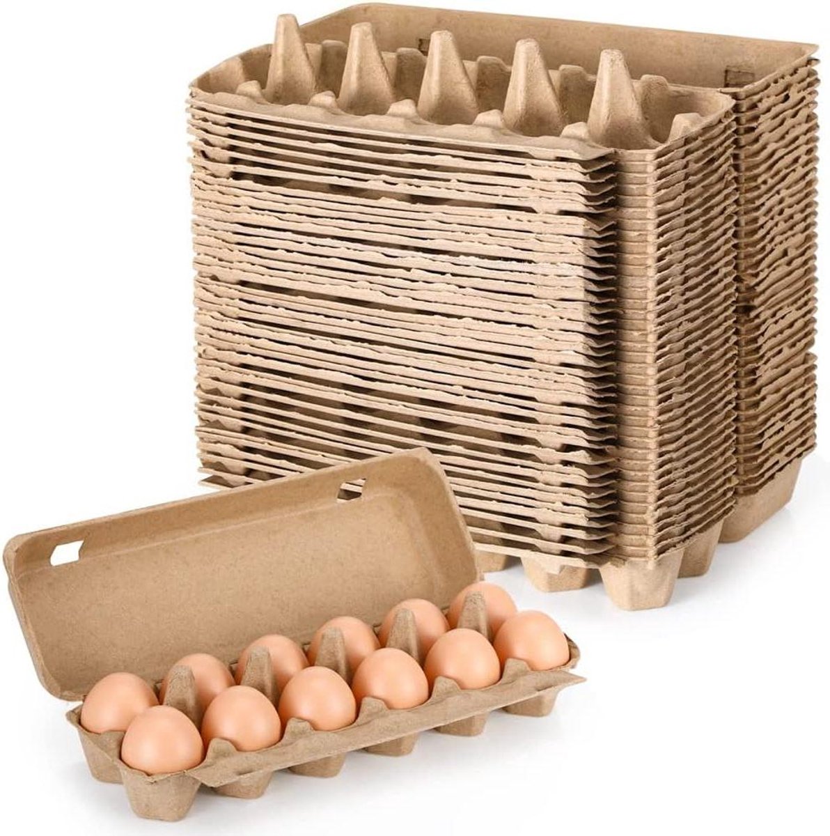 Eierdozen Karton - Papier Deeg - Eieren Opslaan - Verdikt Materiaal - 12 Stuks - Geel