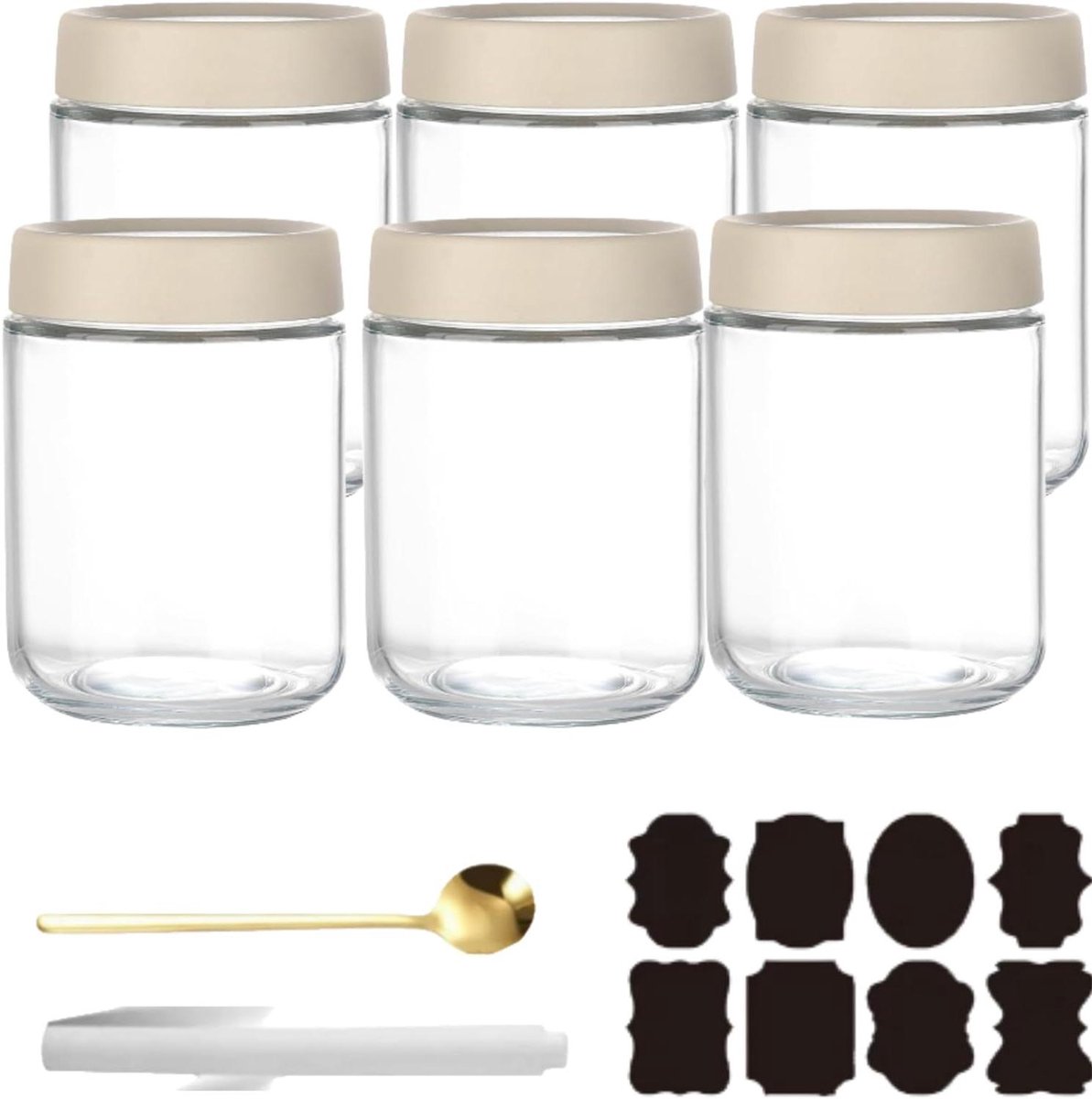 Overnight Oats Potjes - Mason Jar - Meusli Beker met Deksel - snackbeker