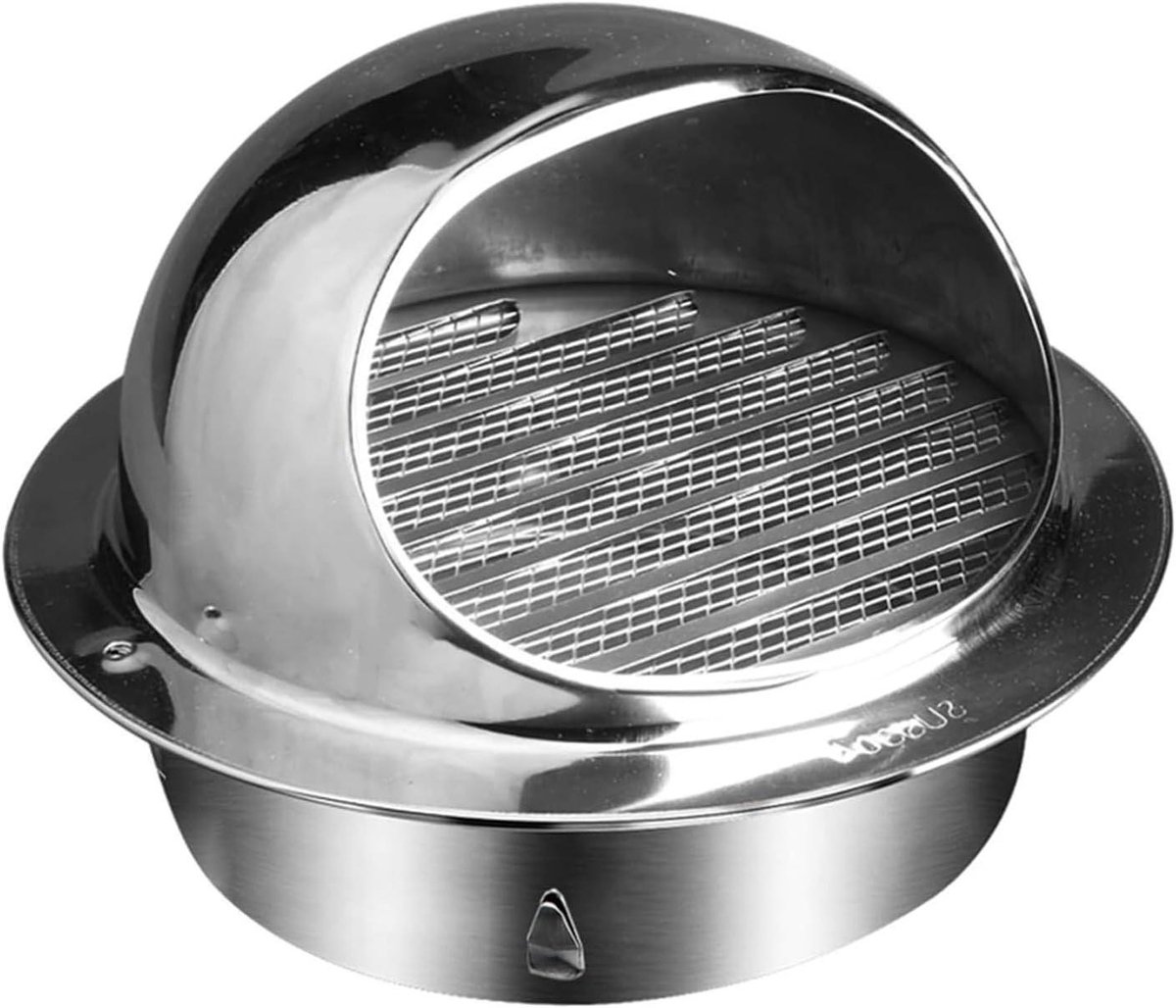Ventilatierooster - Muurrooster Uitlaat - Frisse Lucht - Roestvrij Staal - 80mm - Zilver