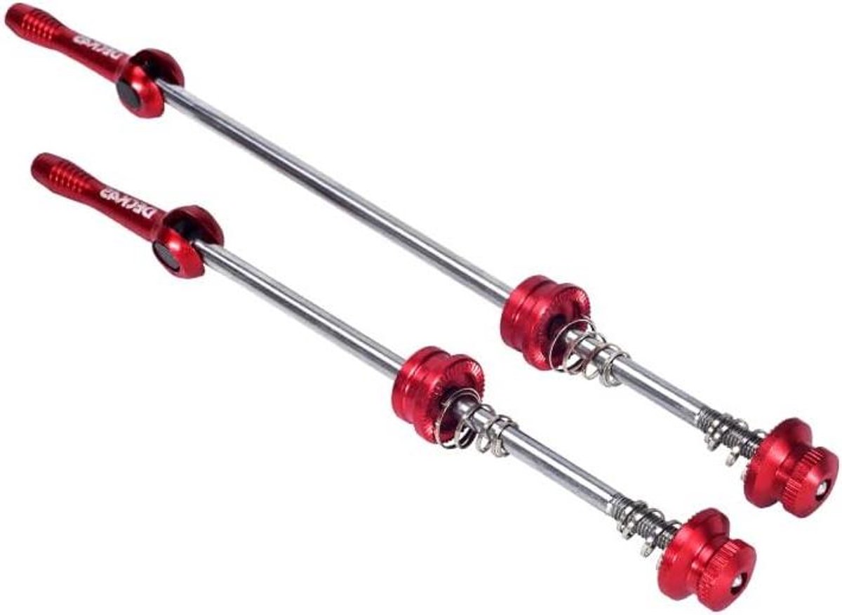 Fiets Snelspanner - Wiel Assen - Fiets Onderhoud - Roestvrij Staal - 85 g - Rood