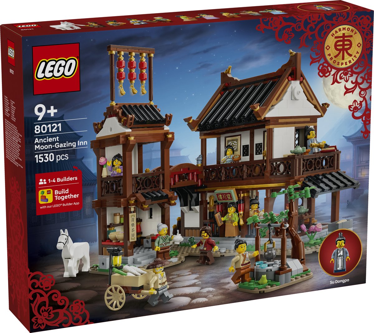 LEGO® Chinese Festivals Historische Maanfeest Herberg - Creatief Speelgoed - Bouwset met Gebouw - Antieke Decoratie - Cadeau voor Jongens, Meisjes en Kinderen Vanaf 9 Jaar - 80121