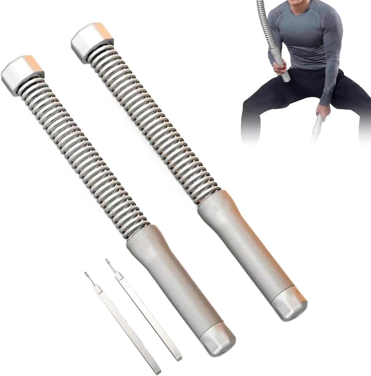 Gewichtsbelaste Handgrepen - Draadloze Touwen - Kracht Training - Stille Workout - 47 cm - Grijs