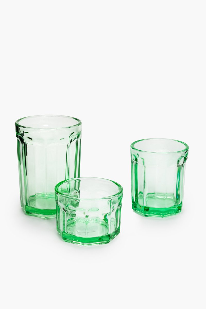Serax - Paola Navone Fish & Fish - Glas M - Groen - 7 Ø - 22CL - 4 stuks
