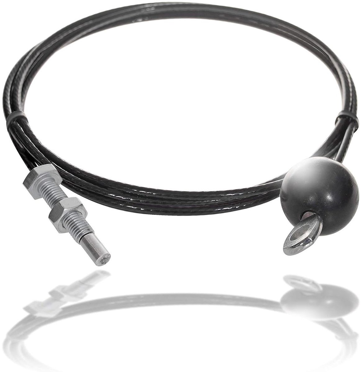 Stalen Kabel - Fitness Kabel - Krachtstations Gebruik - Gecoate Staaldraad - 2 Meter Lengte - Zwart