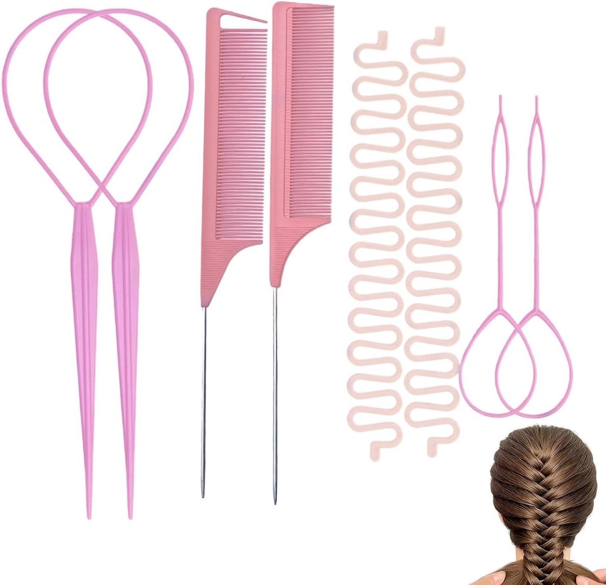 Haarstyling Tool - Vlecht Assistent - Moeiteloos Vlechten - Antislip Ontwerp - 24 cm - Zwart