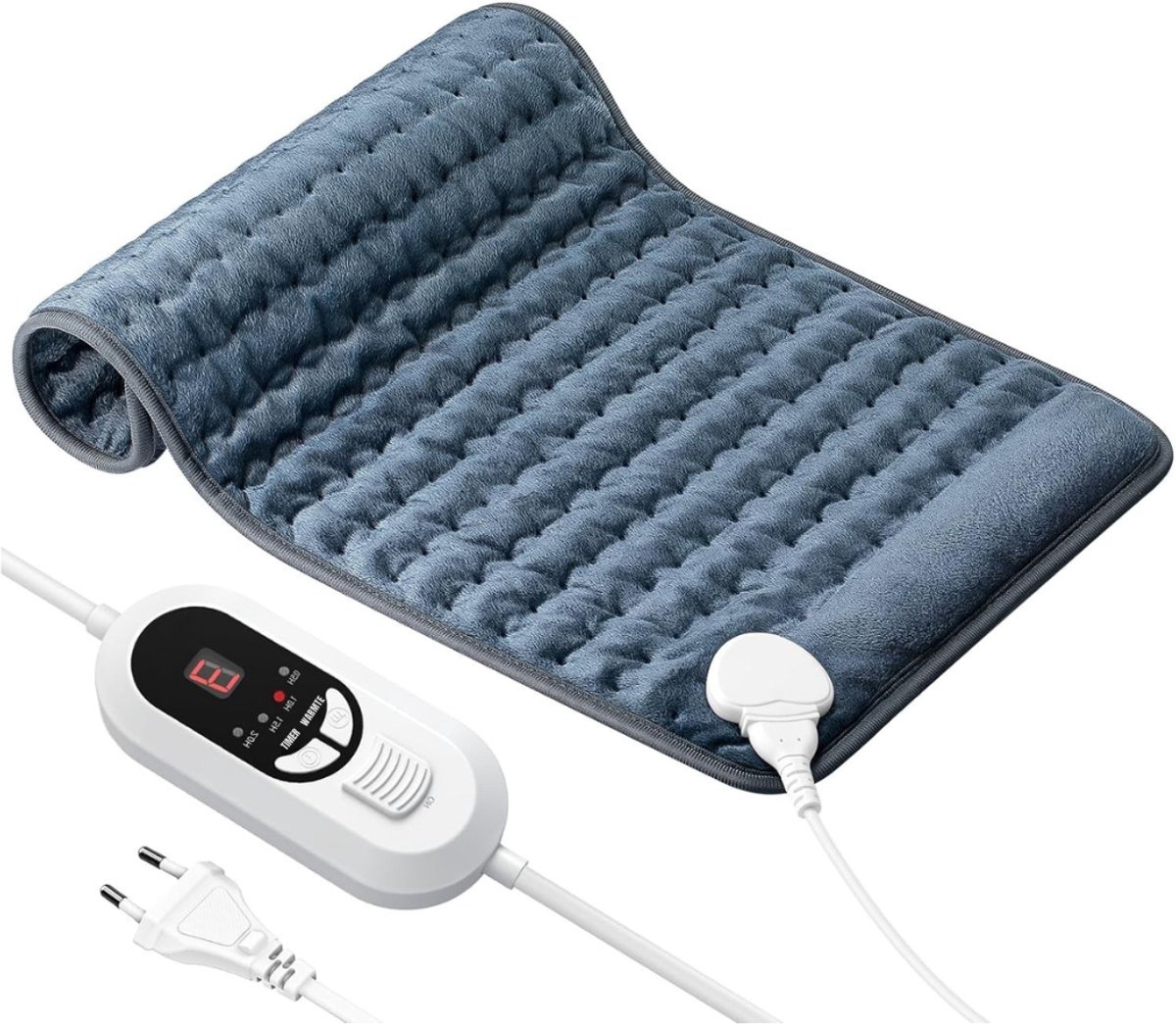 TIM® Warmtekussen Elektrisch - Warmtekussen - Warmtedeken - 6 Niveau's - Grijs - 30cm x 30cm x 2cm