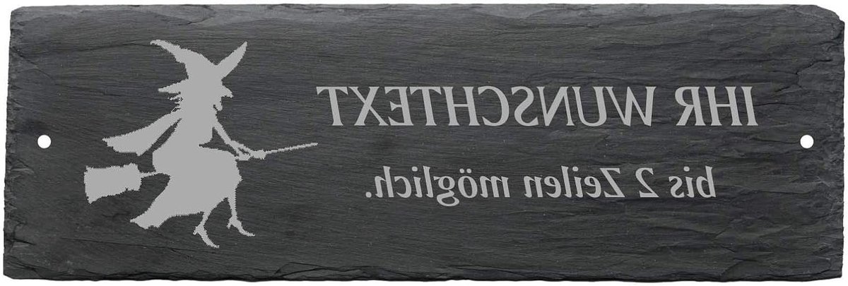 Deurbord Leisteen - Naamplaat Huis - Persoonlijk Cadeau - Met Gravure - 22 x 8 cm - Zwart