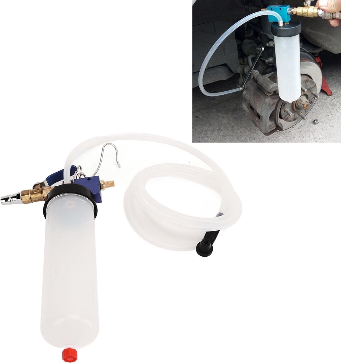 Remolieverversingspomp, Pneumatisch Remvloeistofgereedschap, Automatische Ontluchter voor auto's en Motorfietsen, ABS-materiaal, 78,7 Inch Slanglengte