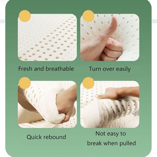 Natuurlijke latex matras, 3 inch medium zachte biologische matras, wasbaar latex opvouwbaar vloerslaapbed,3in,90x210cm(35x83in) — afbeelding 5