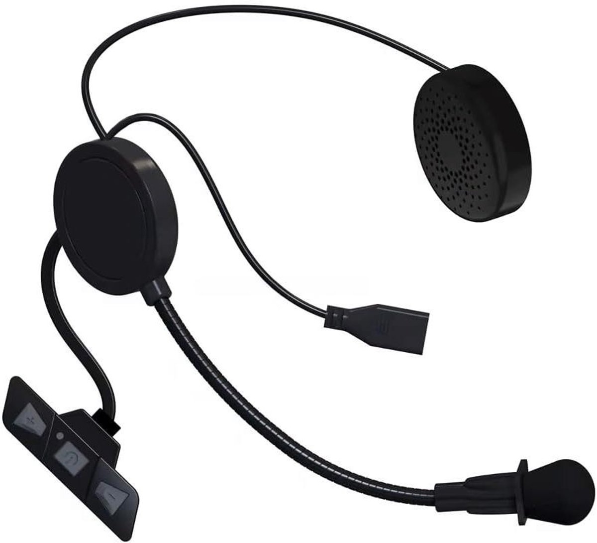 Motorhelm Communicatie - Intercom Systeem - Veilige Ritten - 500m Bereik - 12 Uur Muziek - Zwart